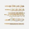 5-Pack Faux Pearl Hair Slides