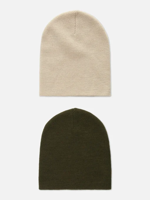 2-Pack Fine Knit Beanie Hats