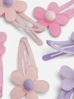 6-Pack Flower Snap Hair Clips