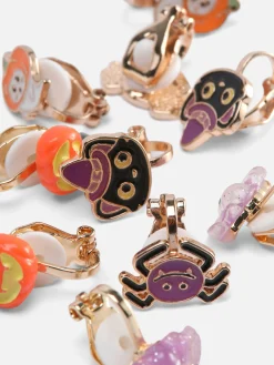 5-Pack Glow In The Dark Clip-On Halloween Earrings