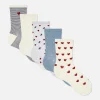 5-Pack Heart Crew Socks