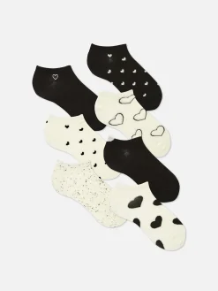 7-Pack Heart Monochrome Shoe Liners