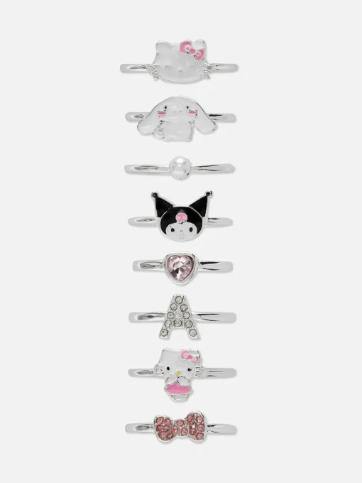 8-Pack Hello Kitty Rings