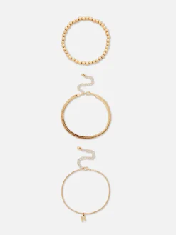3-Pack Initial Infinity Anklets
