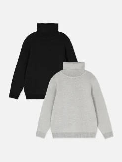 2-Pack Knit Roll Neck Sweaters