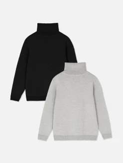 2-Pack Knit Roll Neck Sweaters