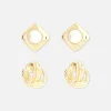 2-Pack Knot And Faux Pearl Studs
