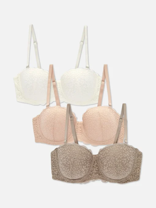 3-Pack Lace Balcony Bras