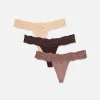 3-Pack Lace Bandeau Thongs