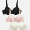 3-Pack Lace Push-Up Padded Plunge Bras