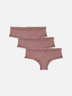 3-Pack Lace Trim Hipster Briefs