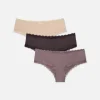 3-Pack Lace Trim Microfiber Hipster Briefs