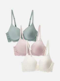 3-Pack Lace Wing T-Shirt Bras