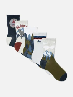 5-Pack Landscape Graphic Crew Socks