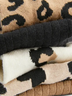 5-Pack Leopard Crew Socks