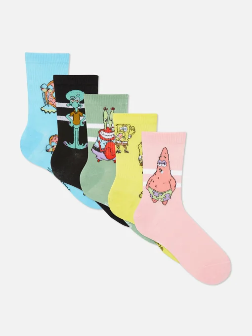 5-Pack Men's SpongeBob SquarePants Socks