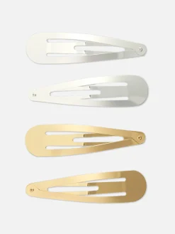 4-Pack Metal Snap Hair Clips