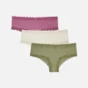3-Pack Microfiber Lace Trim Hipster Briefs