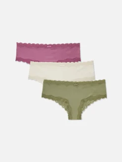 3-Pack Microfiber Lace Trim Hipster Briefs