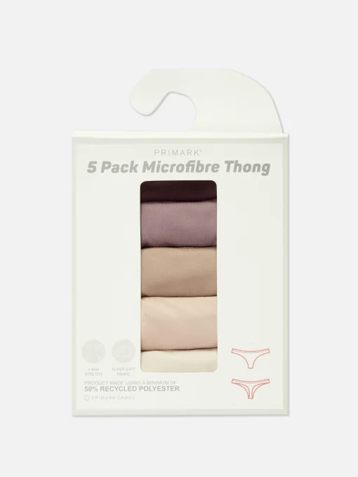 5-Pack Microfiber Thongs