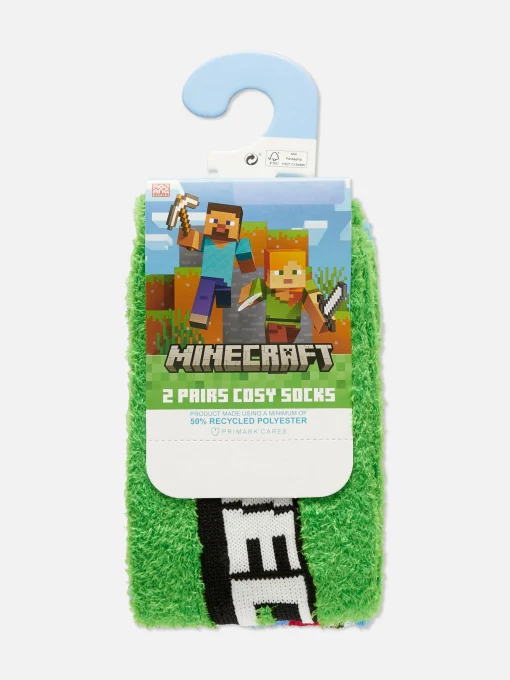 2-Pack Minecraft Fluffy Socks