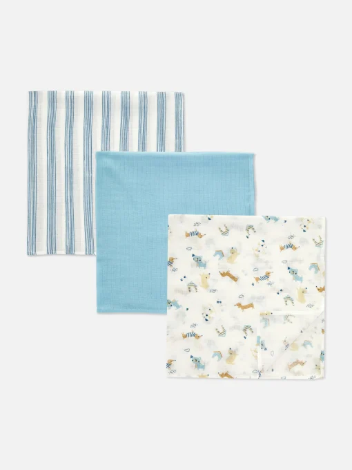 3-Pack Mixed Muslin Squares