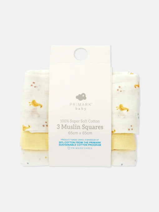 3-Pack Mixed Muslin Squares
