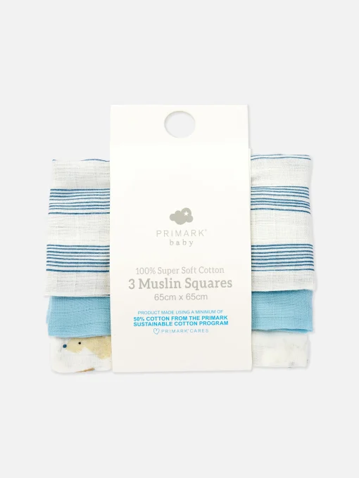 3-Pack Mixed Muslin Squares