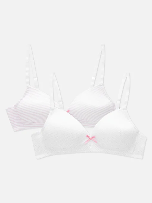 2-Pack Molded Cotton Bras