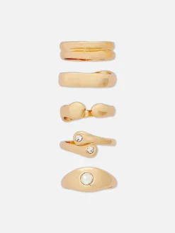 5-Pack Multi Chunky Rings