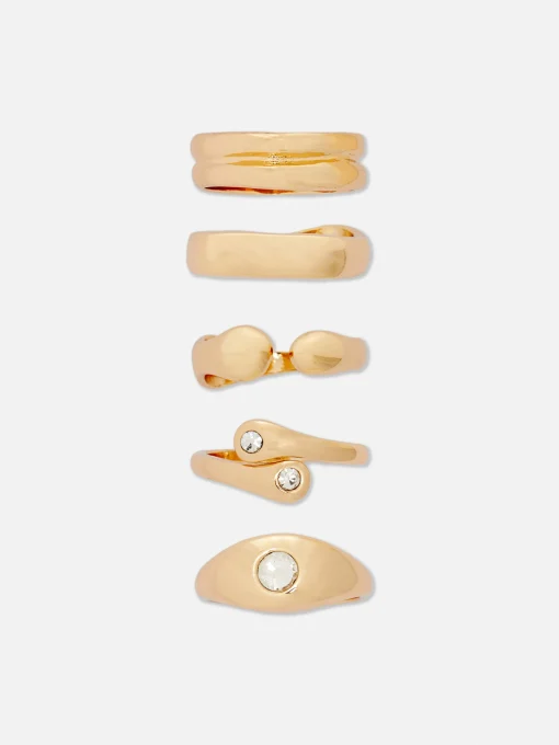 5-Pack Multi Chunky Rings