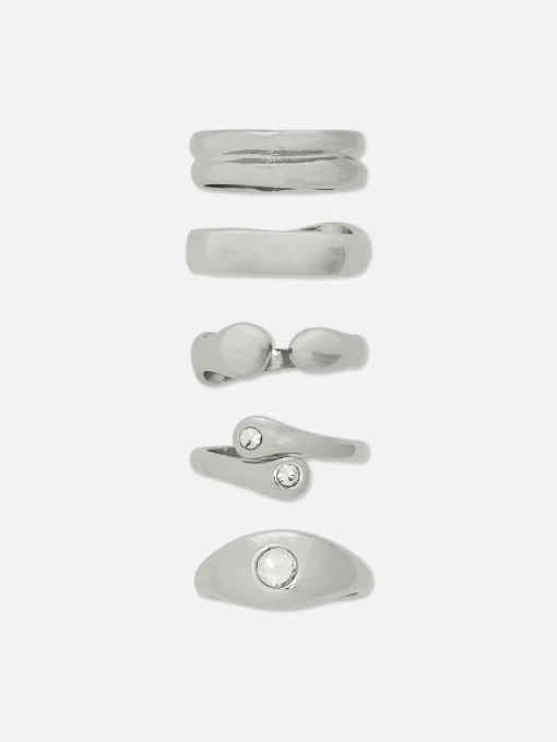 5-Pack Multi Chunky Rings