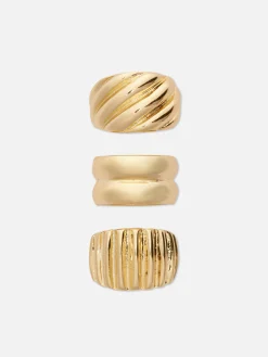 3-Pack Multi Chunky Rings