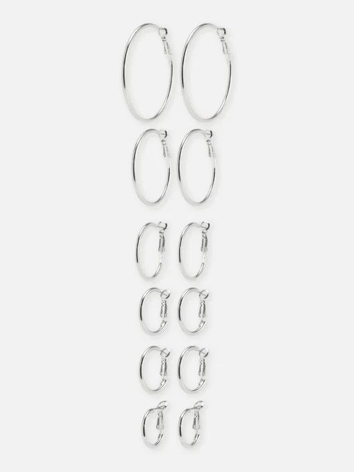 6-Pack Multi Size Hoop Earrings