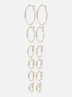 6-Pack Multi Size Hoop Earrings
