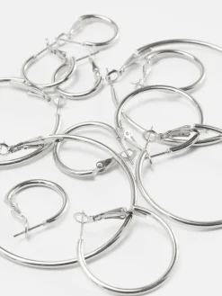 6-Pack Multi Size Hoop Earrings