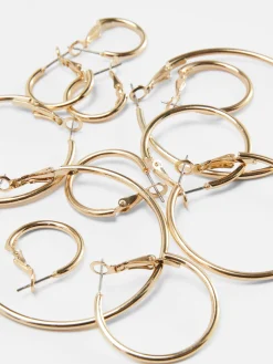 6-Pack Multi Size Hoop Earrings