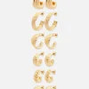 6-Pack Multi Twisted Hoop Earrings