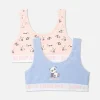 2-Pack Panda Slogan Cropped Vests