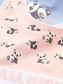 2-Pack Panda Slogan Cropped Vests