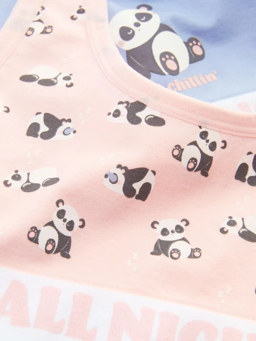 2-Pack Panda Slogan Cropped Vests