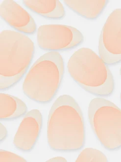 36-Pack PS Almond Gloss French Faux Nails