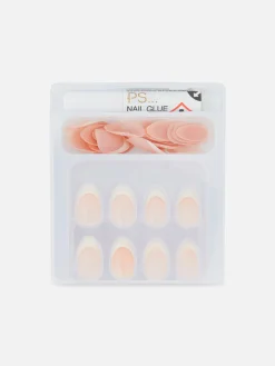 36-Pack PS Almond Gloss French Faux Nails