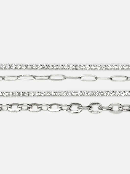 4-Pack Rhinestone Chain Bracelets
