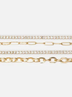 4-Pack Rhinestone Chain Bracelets