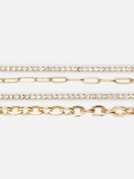 4-Pack Rhinestone Chain Bracelets