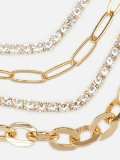 4-Pack Rhinestone Chain Bracelets