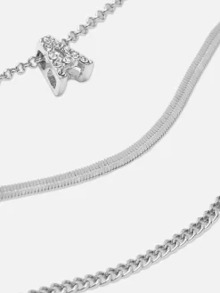 3-Pack Rhinestone Initial Bracelets