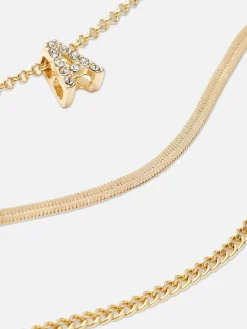 3-Pack Rhinestone Initial Bracelets