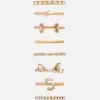 8-Pack Rhinestone Initial Rings